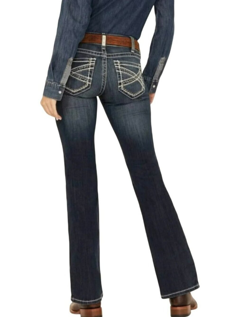 Ariat Real Denim Mid Rise Entwined Bootcut Marine Jeans Women’s 33s Blue